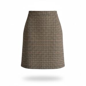 J Crew Mercantile Mini Pencil Skirt Sz 0 Brown Houndstooth Wool Academia Preppy